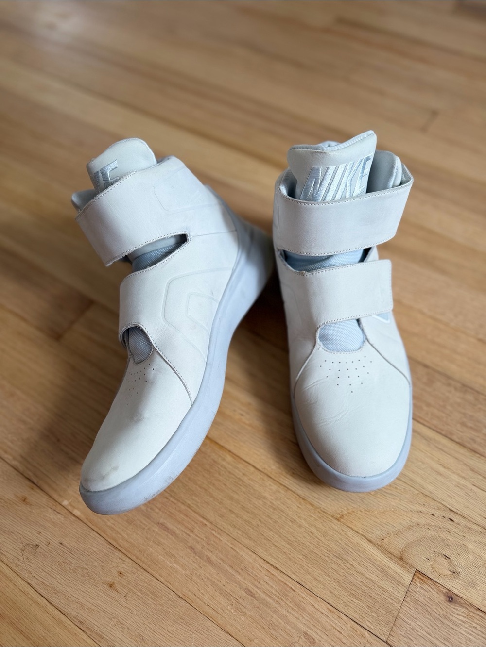 Nike White High-Top Velcro Sneakers